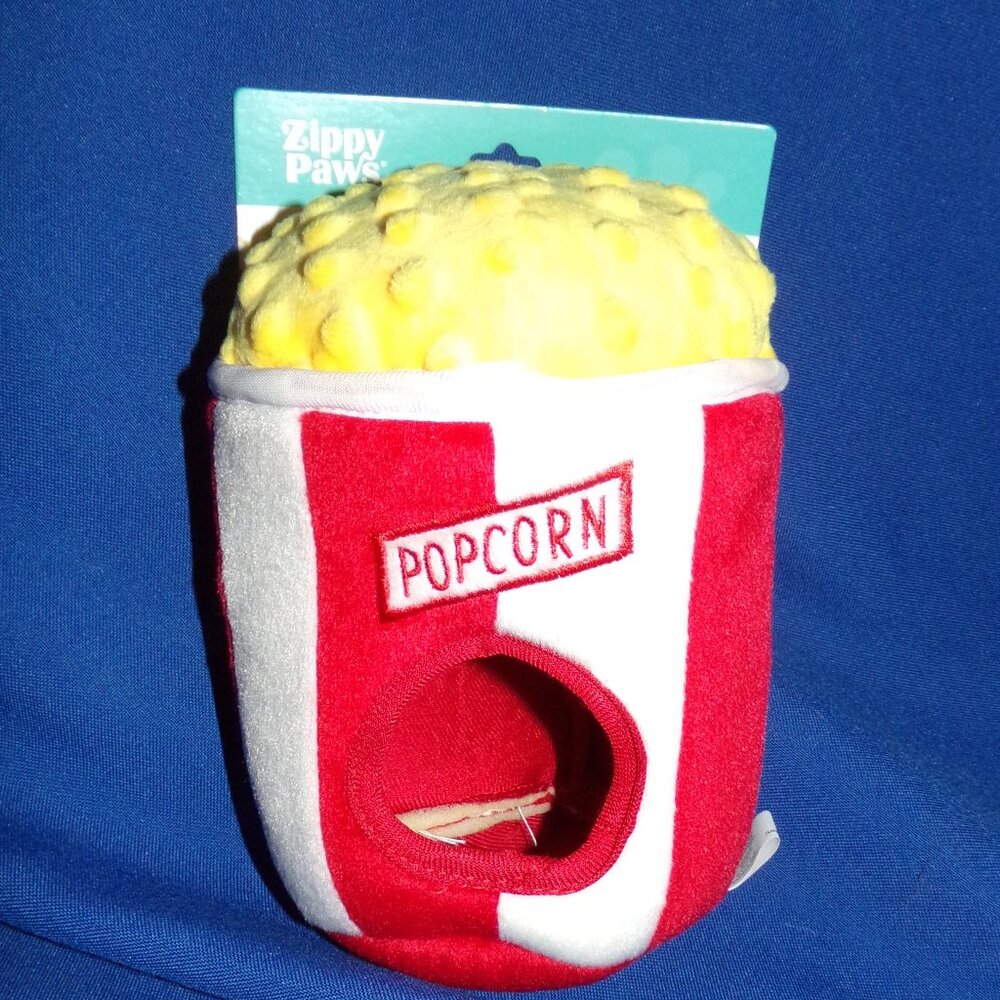 New! Zippy Paws Burrow Soft Interactive Puzzle Dog Toy - Popcorn Bucket